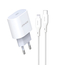 Încărcător de perete Jokade cu cablu Type-C la Lightning 20W Chengyun JB010, alb