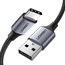 UGREEN Cablu din nailon împletit + aluminiu USB-A la Type-C 480Mbps, 1,5M, gri, 2 image