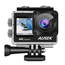 AUSEK Cameră de acțiune WiFi cu ecran dual color, 16MP, 4k/30fps, 900mAh, negru