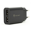 Încărcător de perete pentru cască cu cablu USB la Micro-USB 2xUSB 2.4A, negru