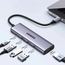 UGREEN HUB 5in1 Type-C la 3*USB 3.2 + HDMI 2.0 + cititor de carduri SD + cititor de carduri TF + USB Type-C PD 100W | CM511, Gri, 2 image