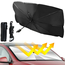 Umbrelă de soare compactă pentru mașină 79x140cm, negru, 2 image