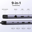 UGREEN HUB 9in1 USB-C către HDMI(4K@60Hz)+2*USB-A3.0+2*USB-C3.05G+SD/TF+GigabitRJ45+PD(100W) | CM498, Negru, 2 image