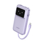 UGREEN Power Bank Uno Series 10000mAh, 30W, cu cablu USB-C încorporat, violet