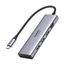 UGREEN HUB 6in1 Type-C 3.0 la HDMI 4K@60Hz + 3*USB-A 3.0 + Convertor SD/TF CM511, Argint