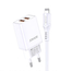 Jokade Încărcător de perete cu cablu USB-A la Lightning Dual Port JB024 3A, alb