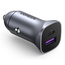 UGREEN Încărcător auto 1*USB-A + 1*Type-C aluminiu PD & QC 3A 24W, argintiu