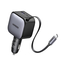 UGREEN Încărcător auto 1*Type-C+1*USB-A cu cablu Type-C, retractabil, 90W, gri | EC603