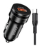 Jokade Încărcător auto 1*USB-A cu cablu USB-A la Type-C 18W JH040, negru