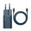 Baseus Super Si Quick Charger Type-C PD3.0 20W （With Baseus Cable Type-C to Lightning 1m), albastru