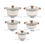 Raf Cookware Set Pans With Lids R.80003, 5pcs Set, White, 2 image