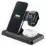 Încărcător wireless Cellularline Triple Station 3 in 1, 15W, Negru