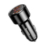 Baseus Car Charger 1*USB-A+1*USB-A 45W, Magic Series, Digital Display, Black, 2 image