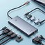 Baseus HUB 13in1 Type-C to USB-C to HDMI 4K@60Hz*2+DP 4K@60Hz*1+VGA*1+USB3.1*2+Type-C3.1*1+USB2.0*1+PD*1+RJ45*1+SD/TF*1+3, PortalJo Series, Space Gray, 2 image