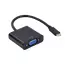 Cablu Video Cablexpert A-CM-VGAF-01, USB 3.1 Type-C (M) - VGA 15-pin (F), 0.15 m, Negru