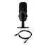 Microphones HyperX SoloCast, 14mm condenser capsules, Cardioid, 74db, -6 db, 96 kHz, 24bit, Tap-to-Mute, USB-C/3.5mm, Black,                                                                                                                                  , 4 image