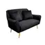 Canapea Deco  GLORIOSA(2 locuri) BLACK MS01-84+Gold Leg