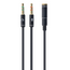 Audio Adaptor Cablexpert CCA-418M, 3.5mm 4-pin (F) - 2x3.5mm 3-pin (M), 0,2m, Negru