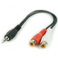 Audio Adaptor Cablexpert CCA-406, 3.5mm 3-pin (M) - 2x RCA (F), 0,2m, Negru, 3 image