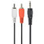 Cablu audio Cablexpert CCA-458-2.5M, 3.5mm 3-pin (M) - 2x RCA (M), 2,5m, Negru